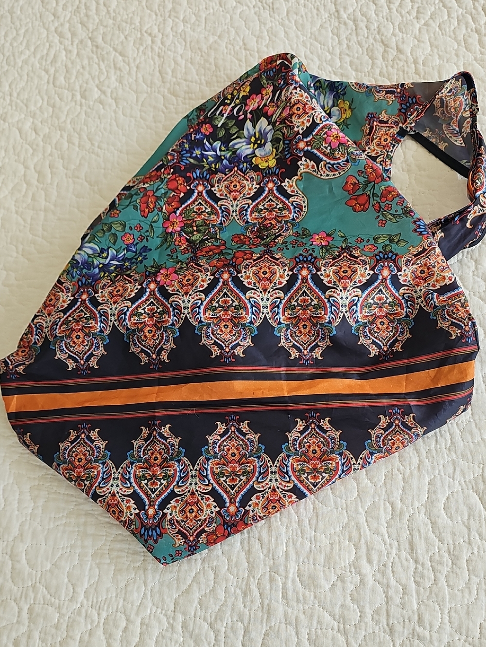 🌷HP🌷JOHNNY WAS California Large Floral Nylon Tote Bag - Picture 6 of 10